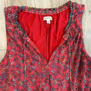 Max Studio Vibrant Red Floral Blouse